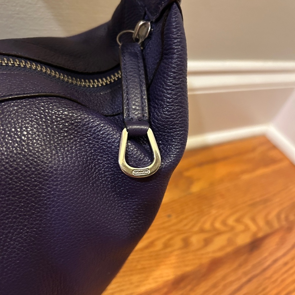 Y2K Coach Avery Eggplant Pebbled Leather Hobo Purse Handbag F23960 - Picture 5 of 7